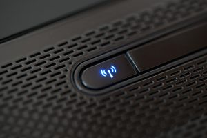 shining wifi button on computer